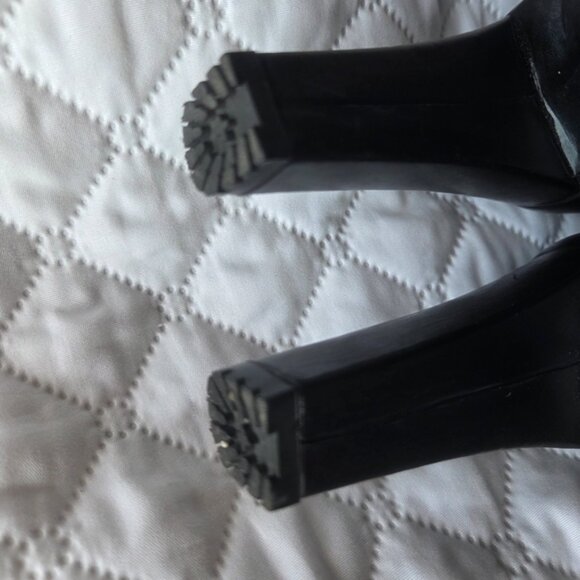 Sleek Black All Saints Heeled Boots with Chunky Heel - Picture 11 of 15